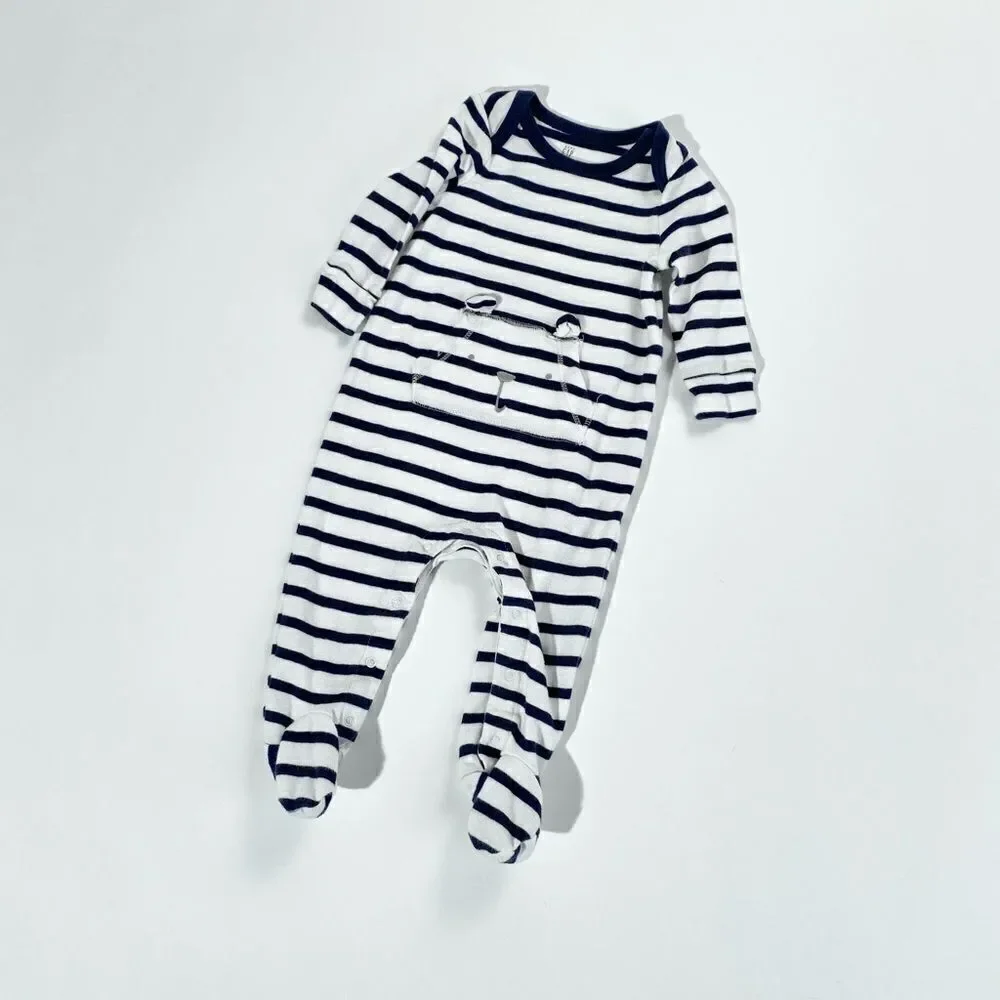 Navy stripe teddy bear onesie by babygap